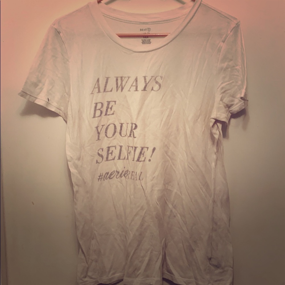White worded tee